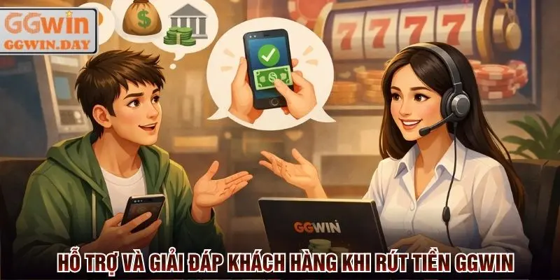 Hỗ trợ và giải đáp khách hàng khi thực hiện giao dịch rút tiền GGWin