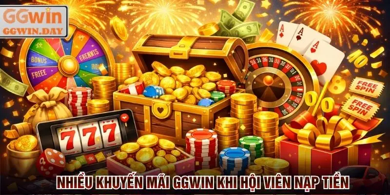 Nhiều khuyến mãi GGWin tặng thưởng sau khi hội viên nạp tiền