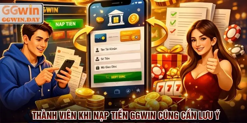 Thành viên khi nạp tiền GGWin cũng cần lưu ý